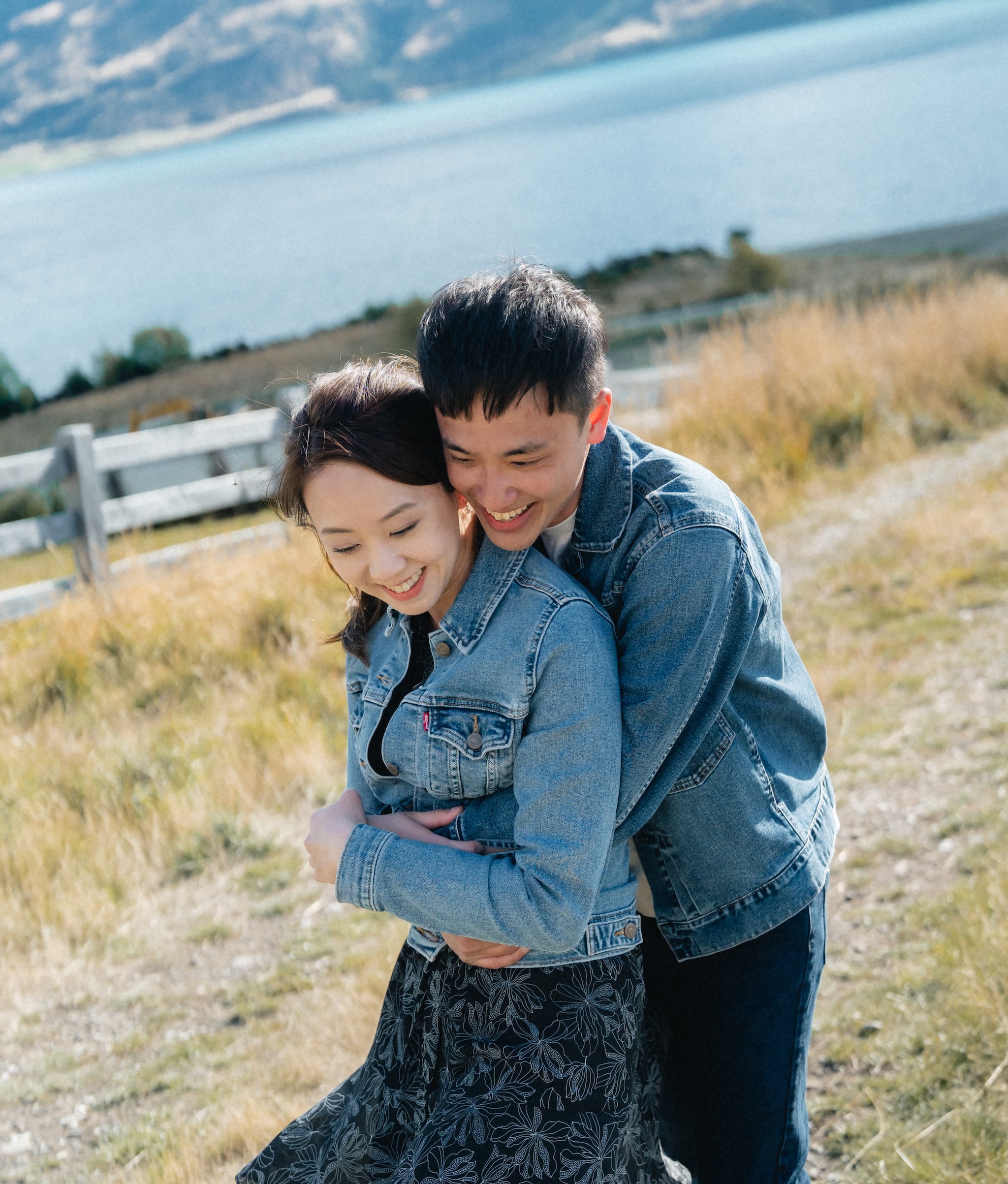 Couple laughing together